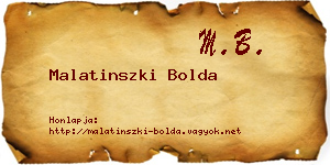 Malatinszki Bolda névjegykártya
