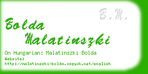 bolda malatinszki business card
